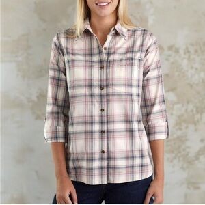 S Tommy Bahama Women Plaid Shirt Summer/Spring for Any Occasion